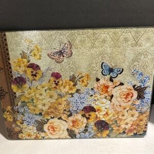 "Botanical Blossoms" Glass Cutting Board by Lang 2015 Butterflies & Flowers